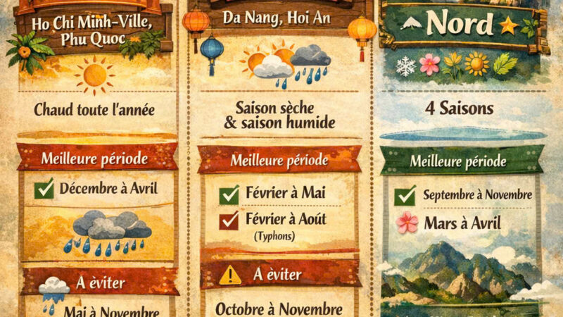Quelle est la meilleure période de l’année pour voyager au Vietnam ?
